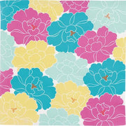 Hime Musubi Botan Furoshiki 50cm – pink peony floral pattern on organic cotton, designed by Adeline Klam, Made in Kyoto Japan