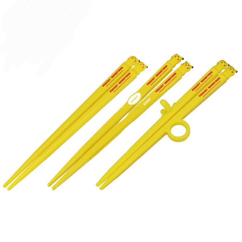 Pikachu Training Chopsticks Set with three stages of learning chopsticks for children