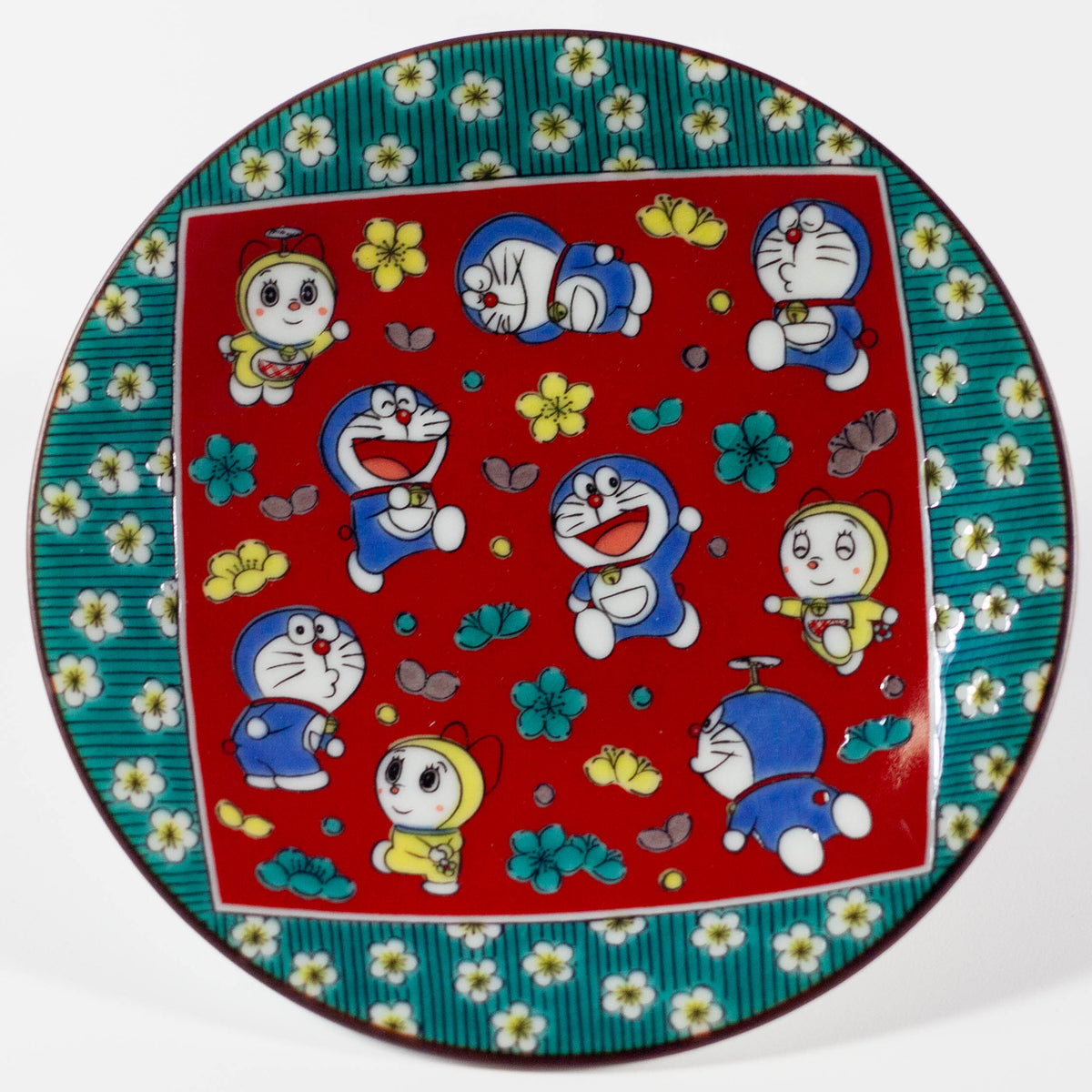 Decorative porcelain plate with Doraemon and Dorami design
