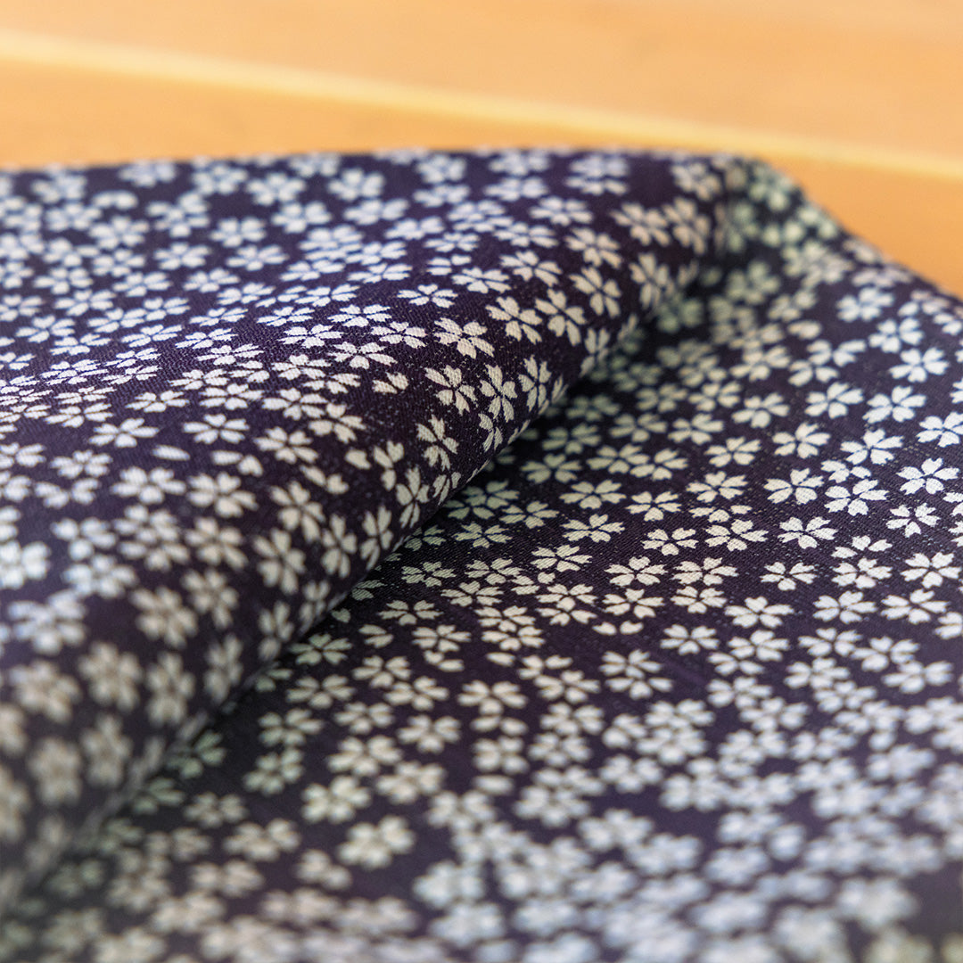 Furoshiki reversible de 50 cm | Asanoha Sakura (morado/verde)