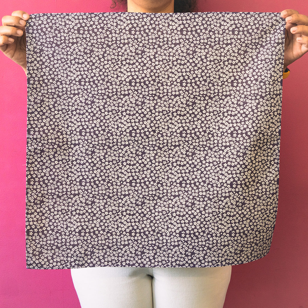 Double Sided Furoshiki 50cm | Asanoha Sakura (maroon/gold)