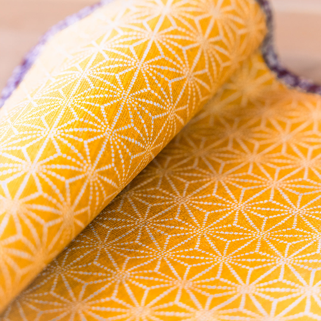 Double Sided Furoshiki 50cm | Asanoha Sakura (maroon/gold)