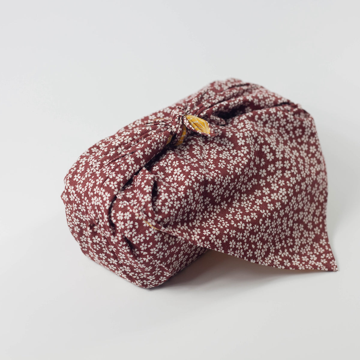 Double Sided Furoshiki 50cm | Asanoha Sakura (maroon/gold)