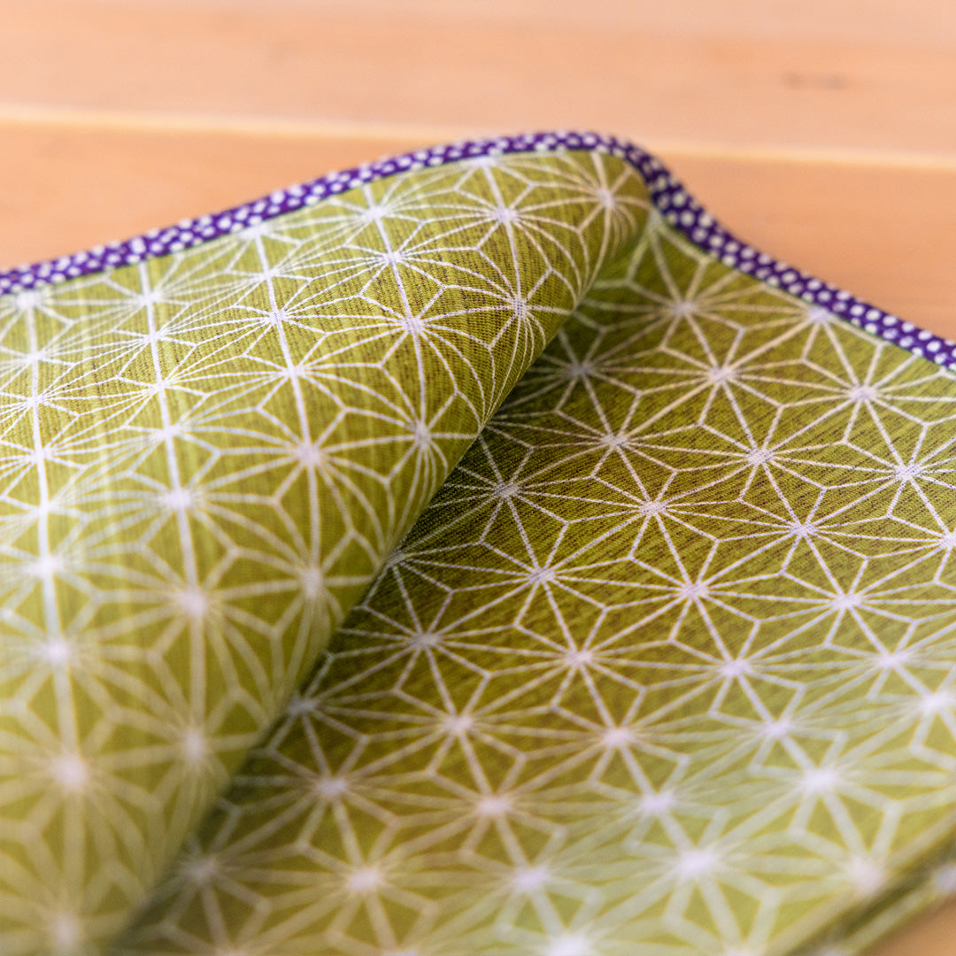 Furoshiki reversible 50 cm | Asanoha Nami (morado/verde)