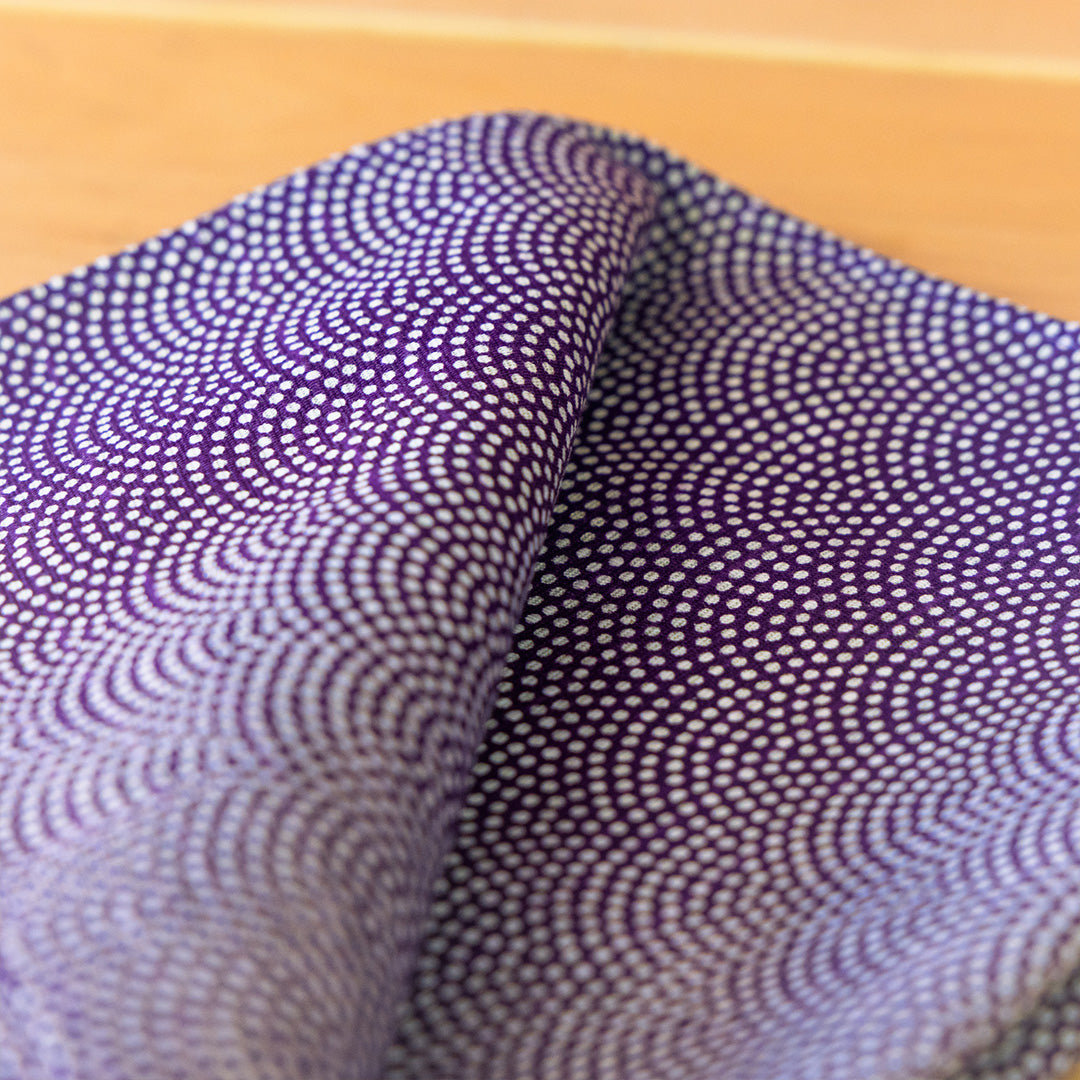Furoshiki reversible 50 cm | Asanoha Nami (morado/verde)