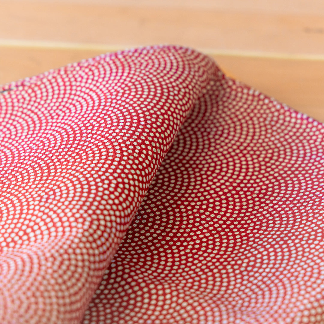 Doppelseitiges Furoshiki 50cm | Asanoha Nami (rot/grün)