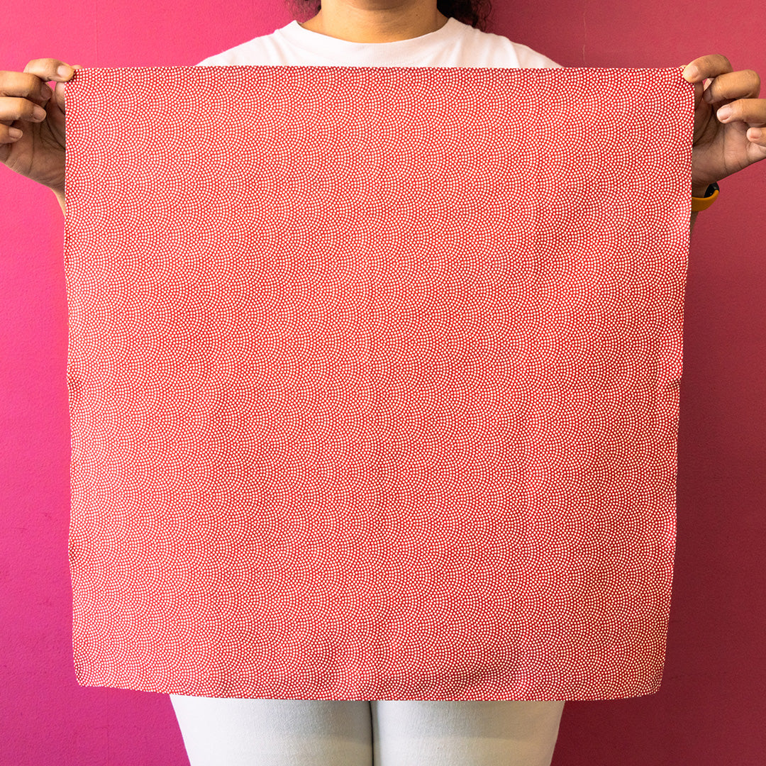 Doppelseitiges Furoshiki 50cm | Asanoha Nami (rot/grün)