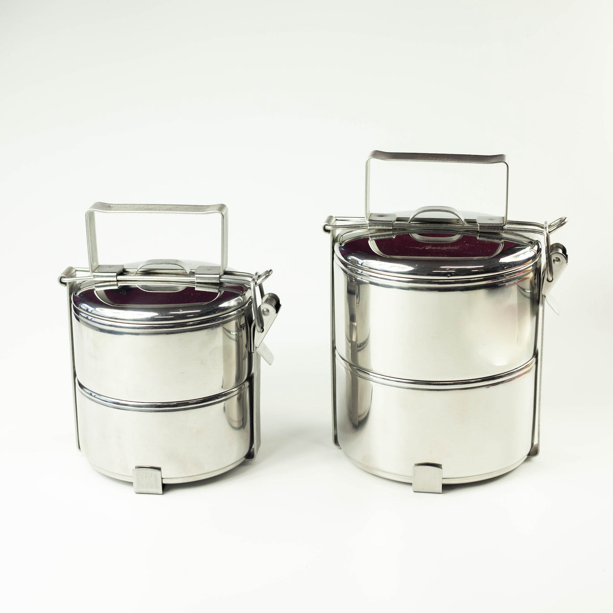 Seagull Tiffin Lunch Box Large, two-tier stainless steel lunch box with handle