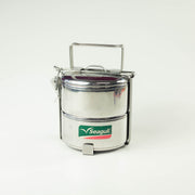 Seagull Tiffin Lunch Box Medium, two-tier stainless steel lunch box with handle