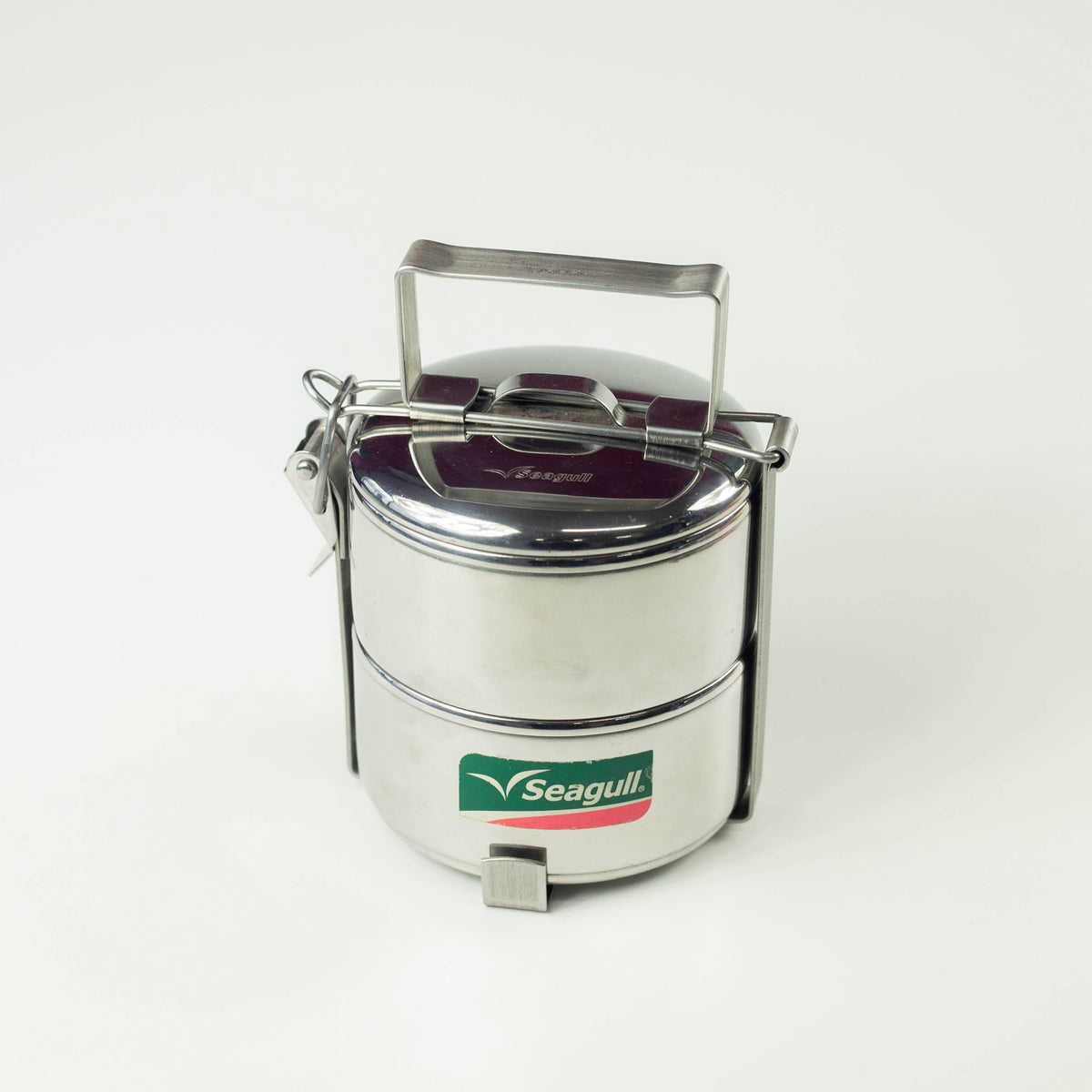 Seagull Tiffin Lunch Box Medium, two-tier stainless steel lunch box with handle