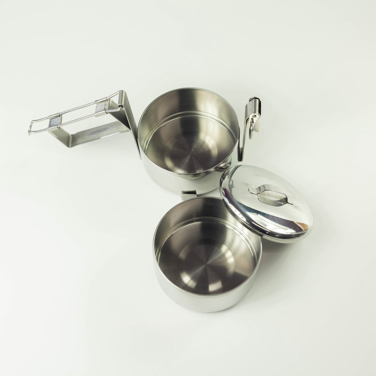 Seagull Tiffin Lunch Box Medium, two-tier stainless steel lunch box with handle