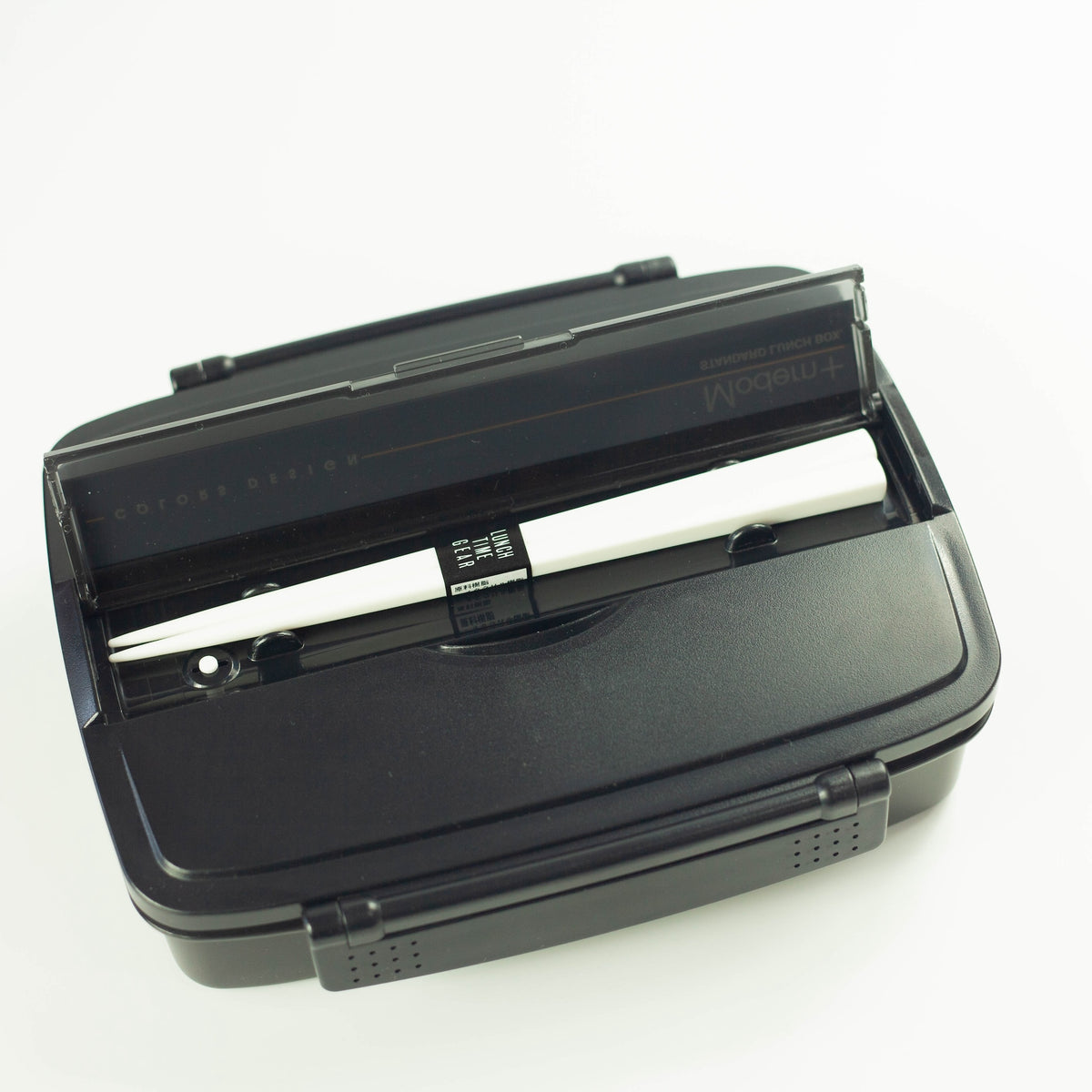 Shikiri Bento Box shown with chopsticks for scale