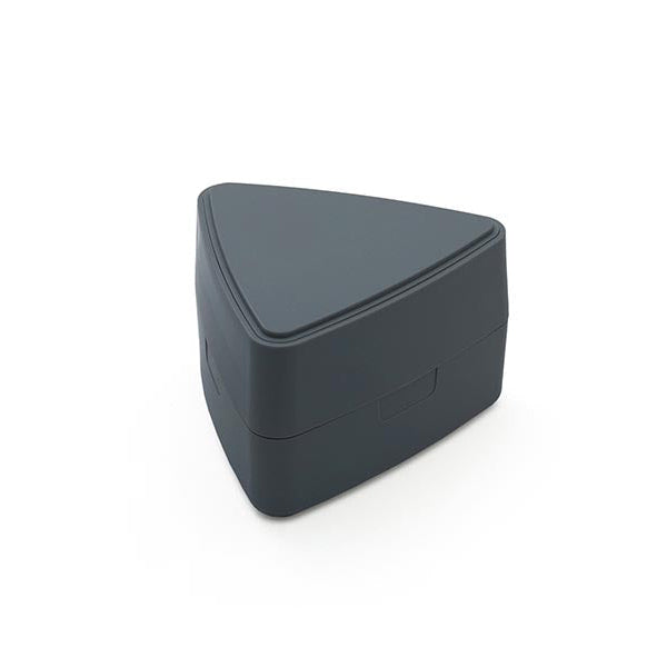Gel-Cool Onigiri Box 180ml in dark grey, closed triangle-shaped onigiri case, single product shot at an angle on white background
