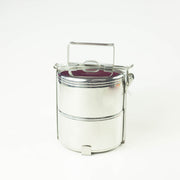 Seagull Tiffin Lunch Box Large, two-tier stainless steel lunch box with handle