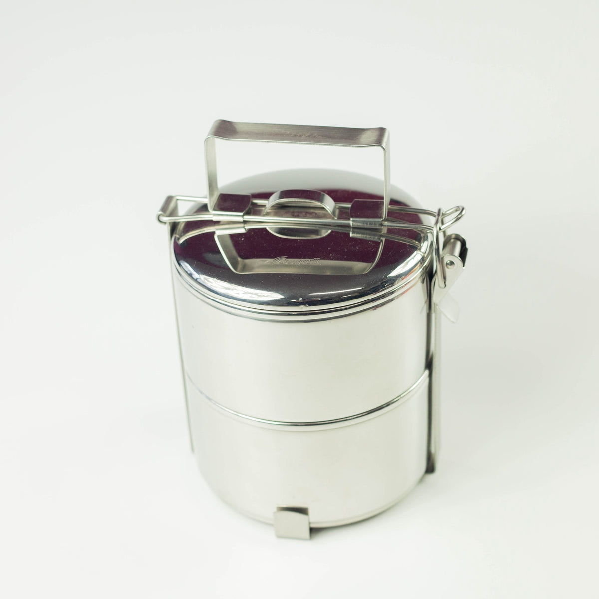 Seagull Tiffin Lunch Box Large, two-tier stainless steel lunch box with handle
