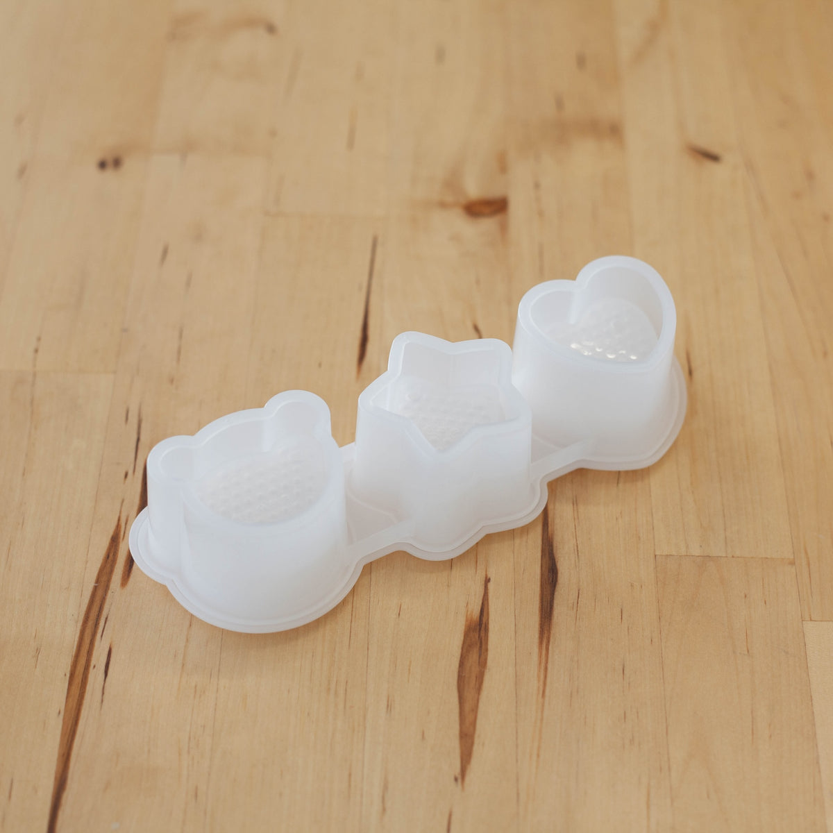 Onigiri Mold Push Kawaii, set of 3 mini rice ball molds in heart, star, and bear shapes, BPA-free plastic, made in Osaka Japan