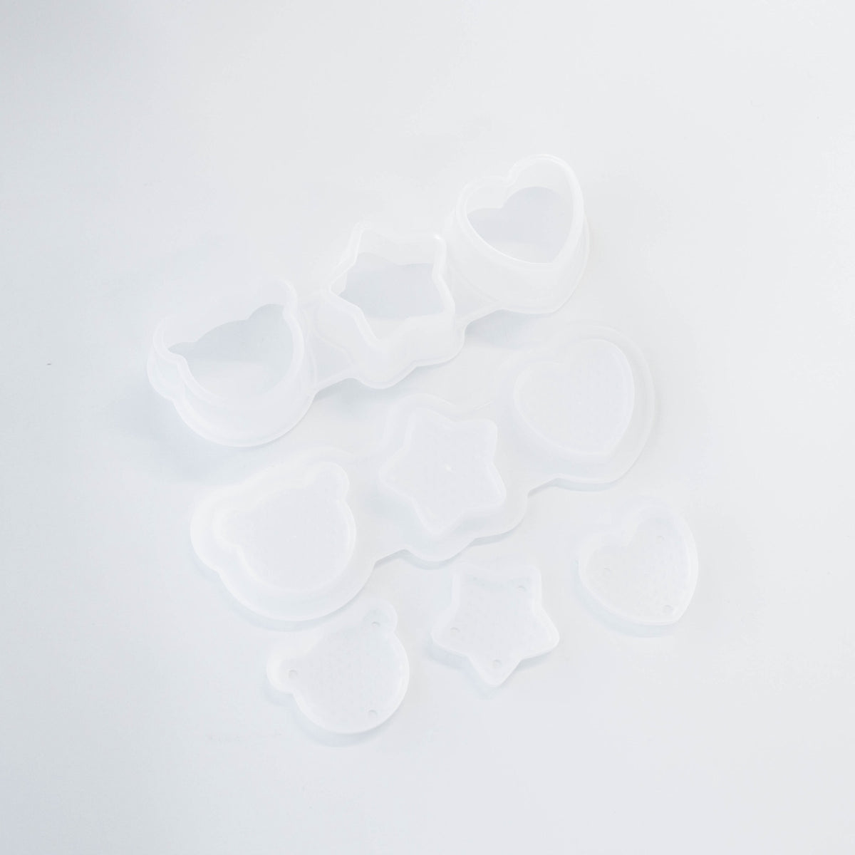 Onigiri Mold Push Kawaii, set of 3 mini rice ball molds in heart, star, and bear shapes, BPA-free plastic, made in Osaka Japan