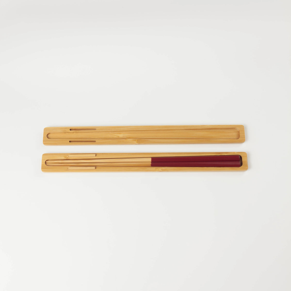 Take Bako bamboo chopsticks set in beige, red, and black with matching travel cases