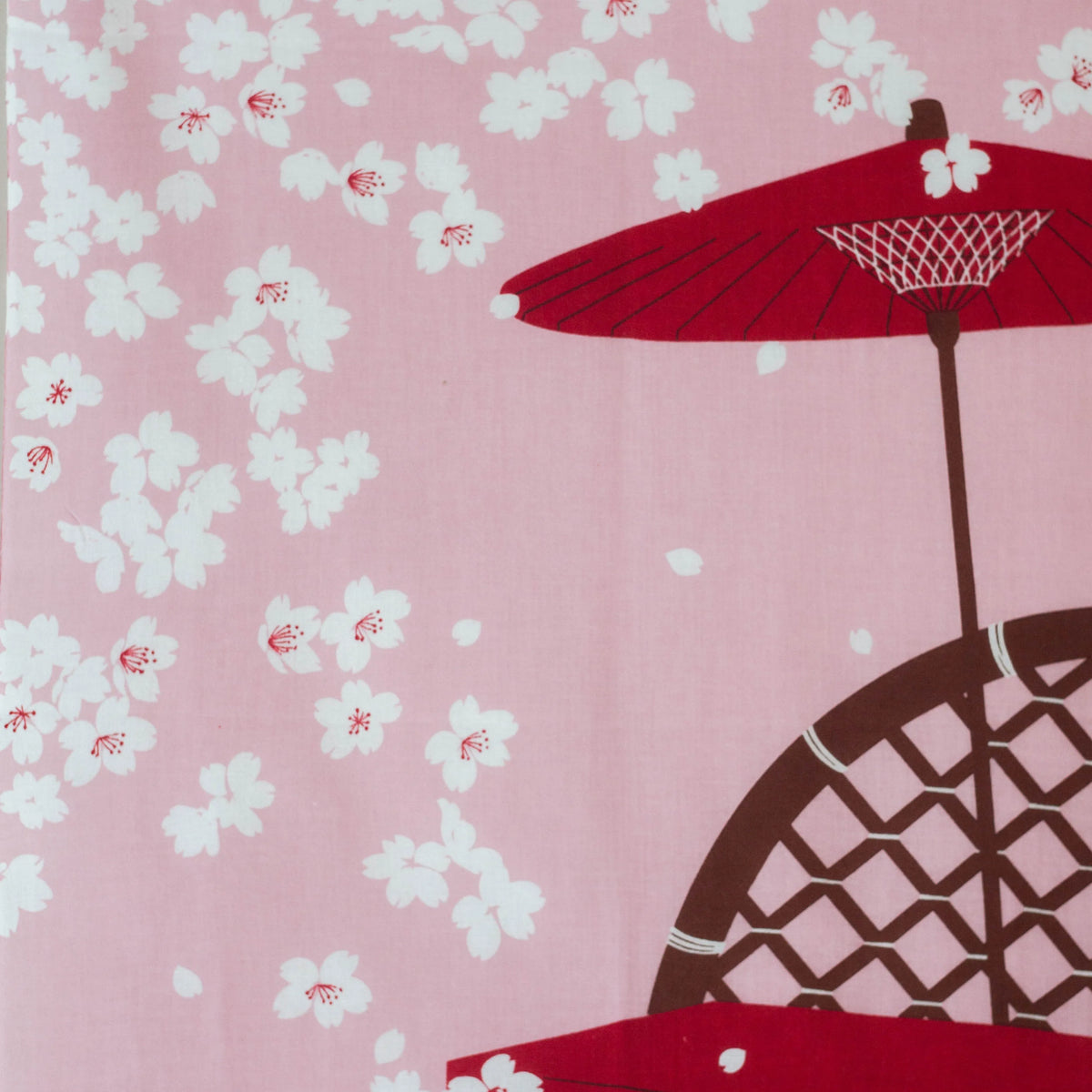 Nodate tenugui featuring a cat under a cherry tree in spring