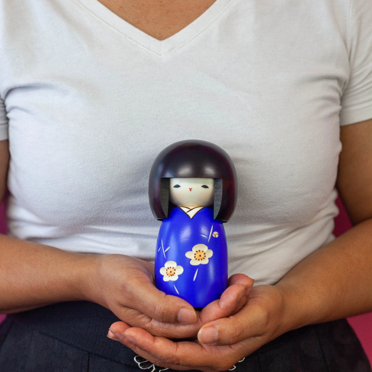 Kokeshi Wood Doll | Kaika (blue)