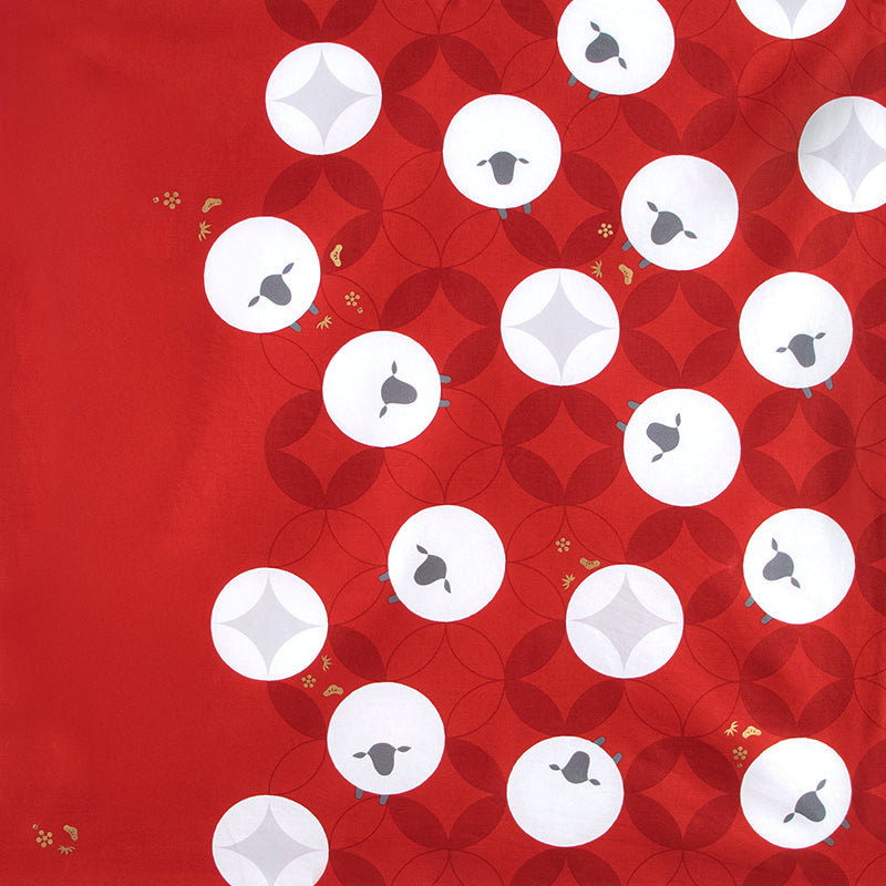 Hare Tsutsumi 70cm Japanese furoshiki for the 2027 Year of the Sheep
