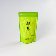 Chikiriya Shizuoka Matcha Green Tea Powder 150g – bright green resealable stand-up pouch with Japanese kanji label, on white background
