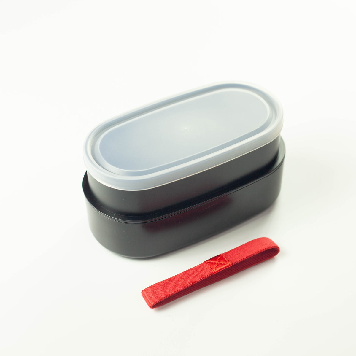 Kimono Sakura Pink Bento Box open with red elastic band beside it – Bento&co