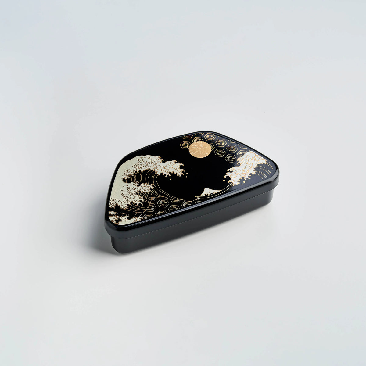 Fuji Onigiri Bento Box with golden wave and full moon design
