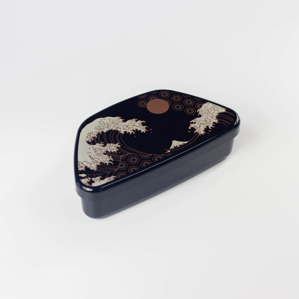 Fuji Onigiri Bento Box with golden wave and full moon design