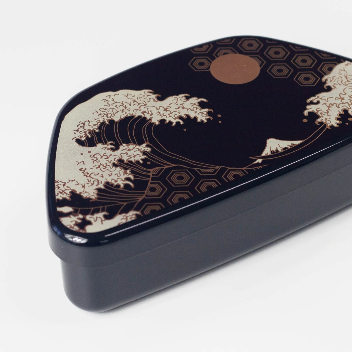 Fuji Onigiri Bento Box with golden wave and full moon design