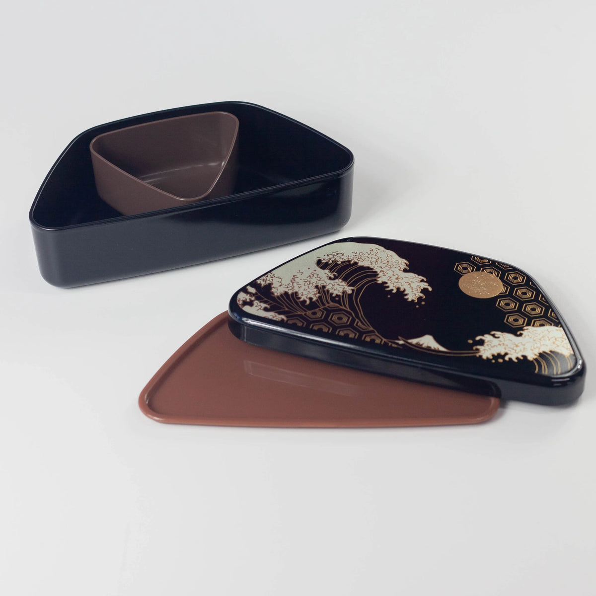 Fuji Onigiri Bento Box with golden wave and full moon design