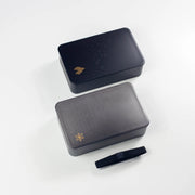 Wamon Bento Box 800mL – front view comparing matte black seigaiha and dark grey maple leaf variants