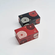 Ojyu Bento Box 900mL with hand-painted chrysanthemum pattern, available in red and black