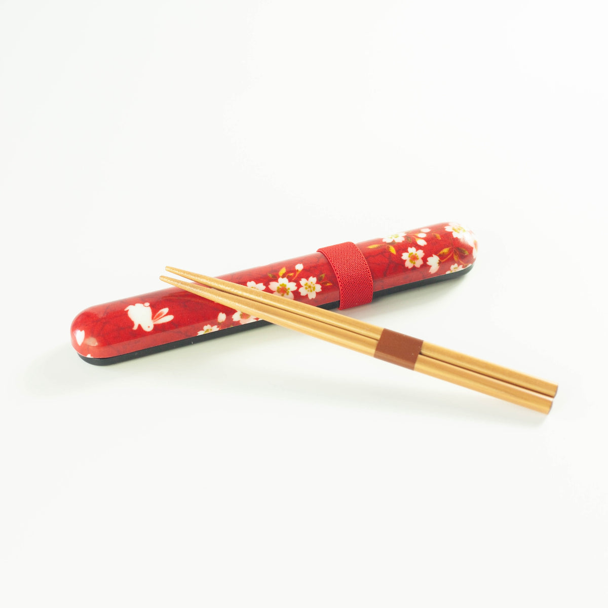 Sakura Usagi Chopsticks Set with cherry blossom and rabbit pattern case