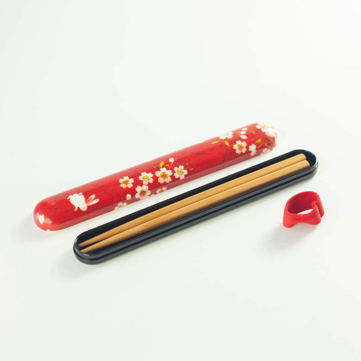 Sakura Usagi Chopsticks Set with cherry blossom and rabbit pattern case