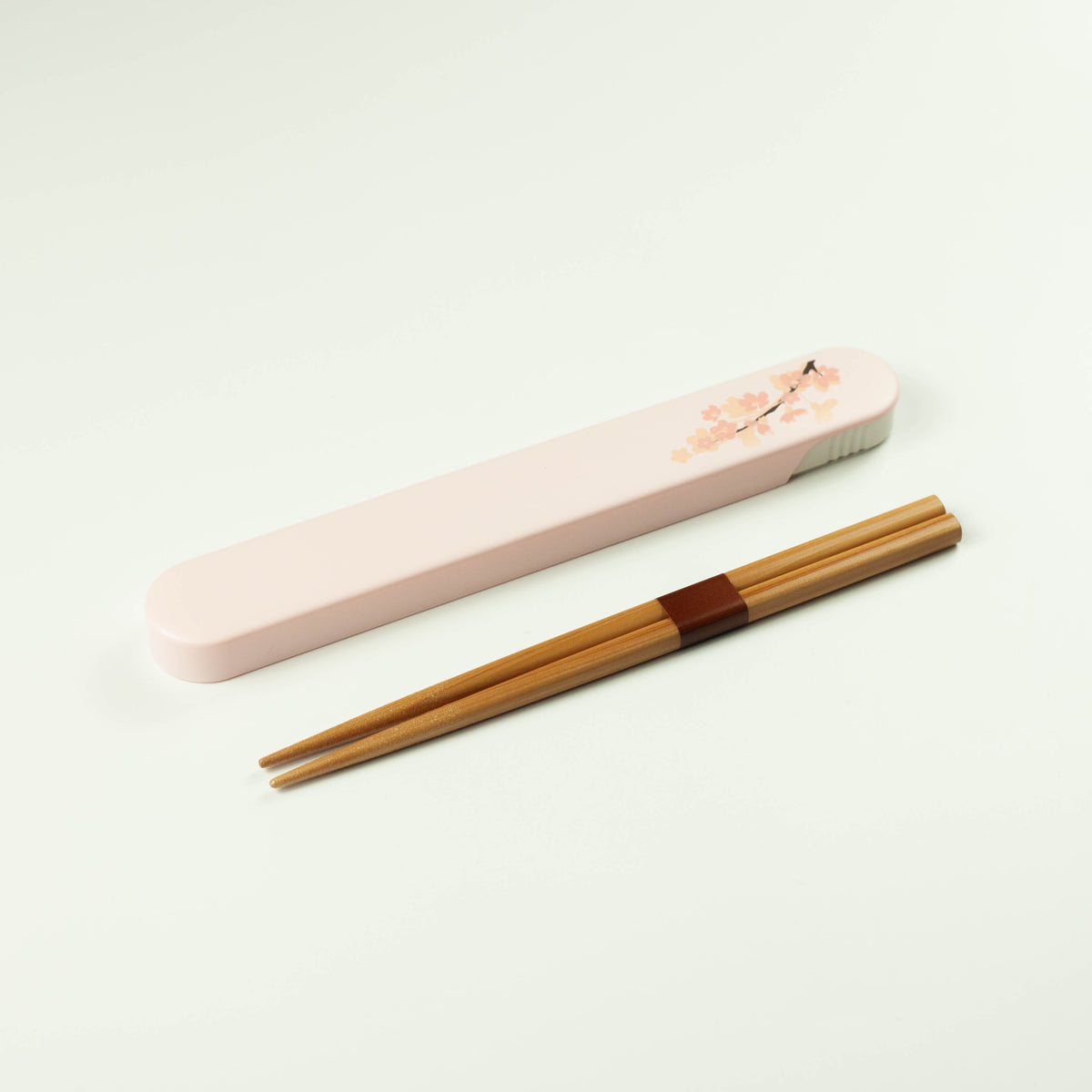 Hakoya sakura chopsticks set with case, pink, wooden chopsticks 18cm, made in Japan