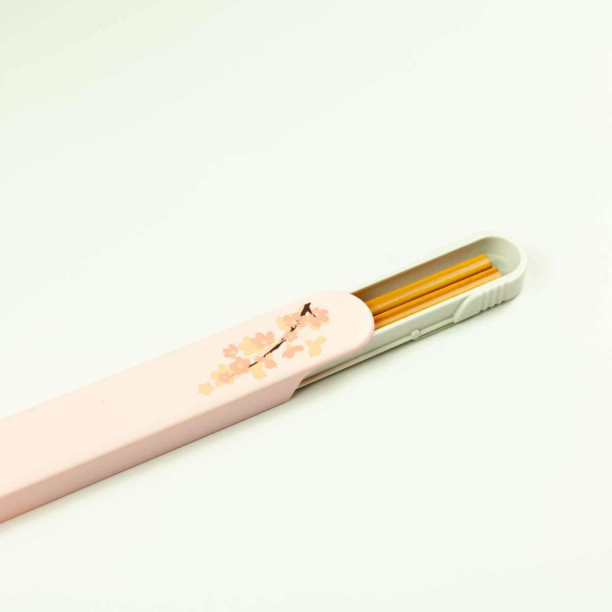 Hakoya sakura chopsticks set with case, pink, wooden chopsticks 18cm, made in Japan