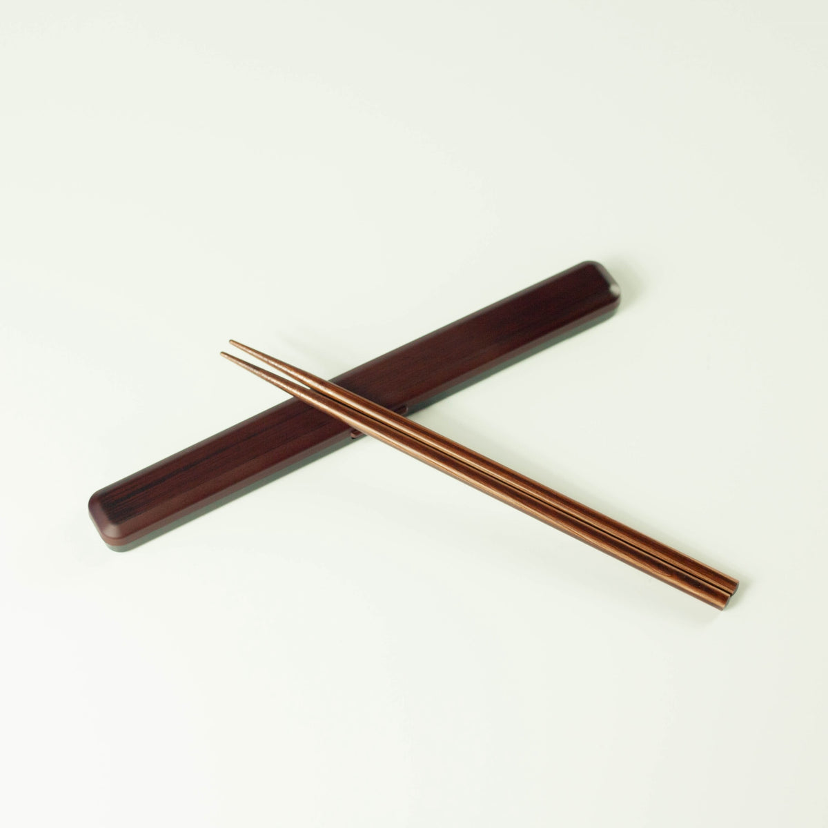 Tochi mokume chopsticks with a natural woodgrain pattern

