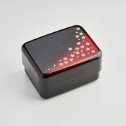 Bento&co sakura petals big bento box 1300mL, two-tier red and black, hand painted in Ishikawa Japan