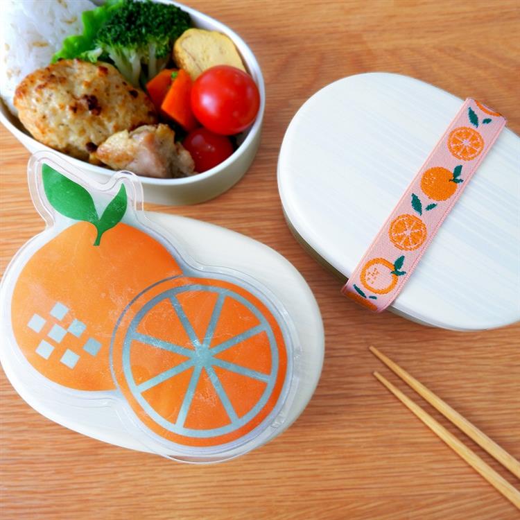 Fruit ice pack and matching lunch band set in orange, strawberry and pineapple designs