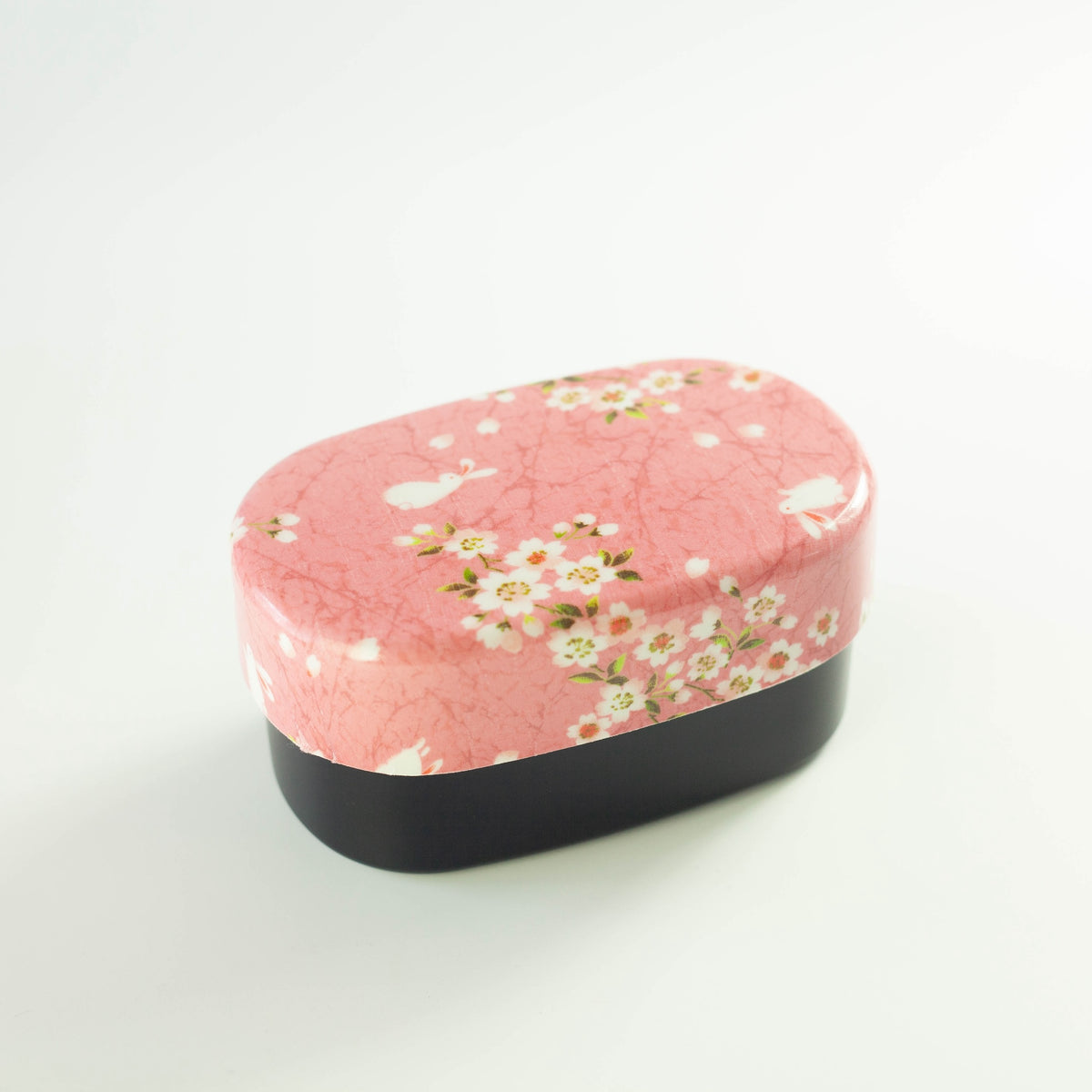 Sakura Usagi Bento Box 570mL with cherry blossom and rabbit pattern, available in pink