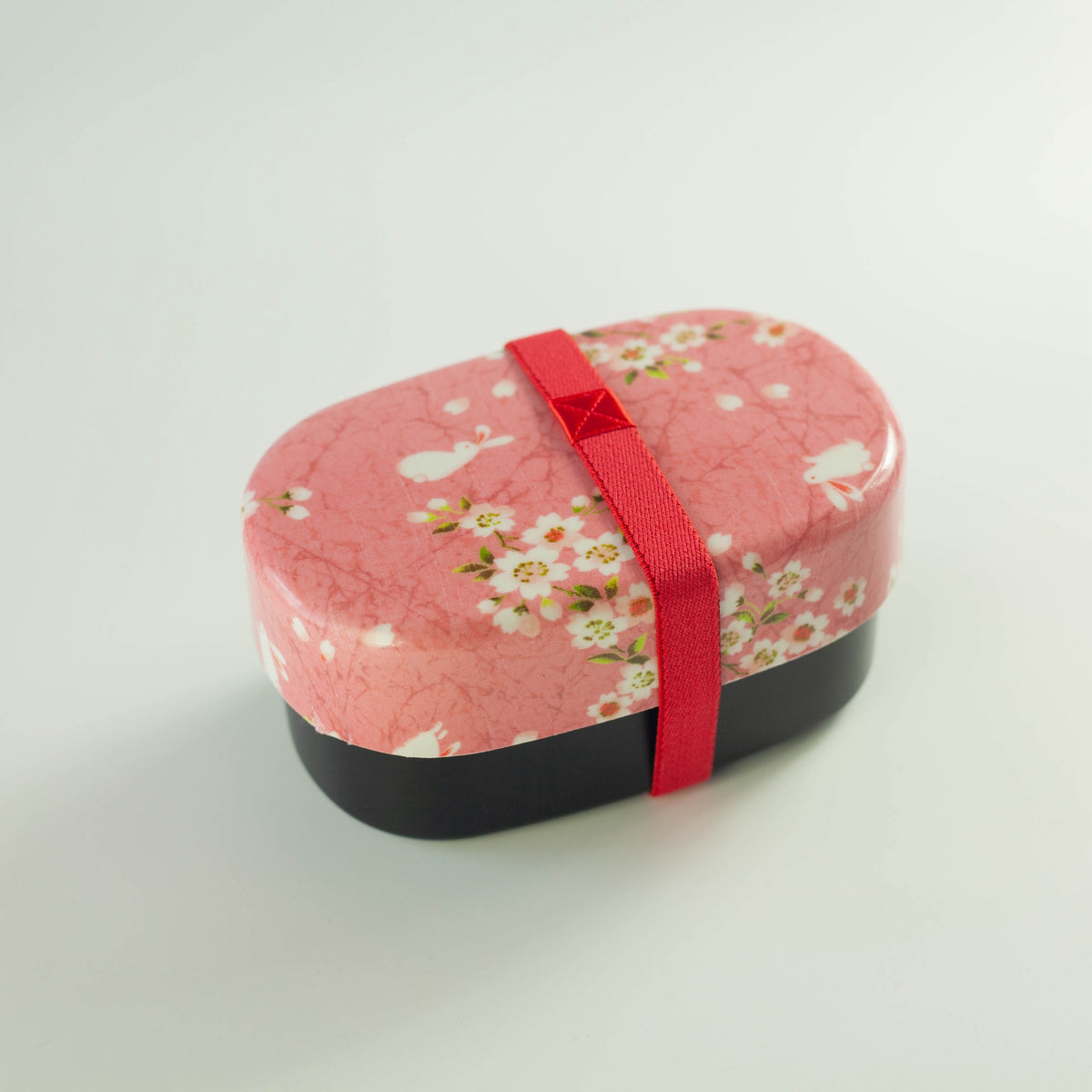 Sakura Usagi Bento Box 570mL with cherry blossom and rabbit pattern, available in pink