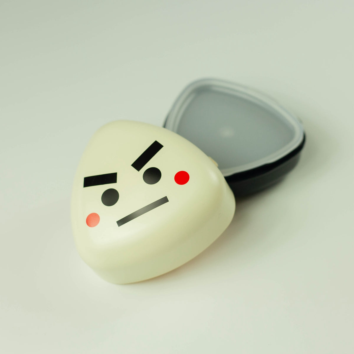 Onigiri Box Norio, kawaii two-compartment bento box with Happy Family character design, BPA-free plastic, made in Japa