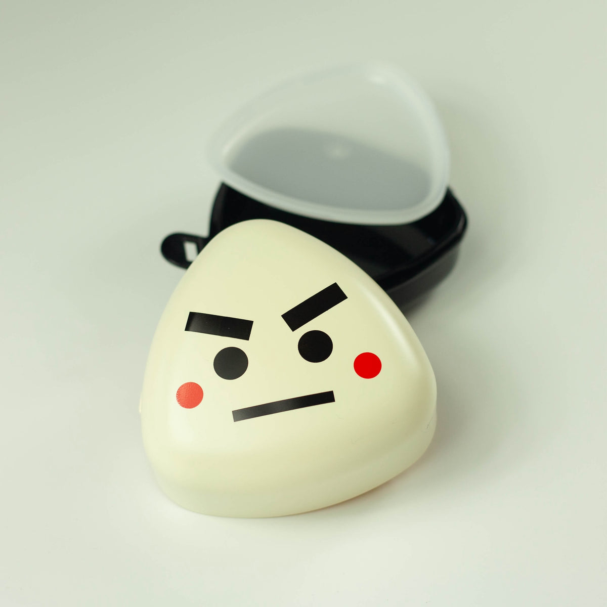 Onigiri Box Norio, kawaii two-compartment bento box with Happy Family character design, BPA-free plastic, made in Japa