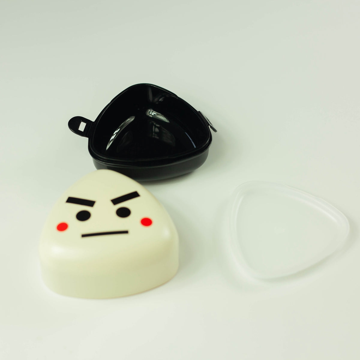 Onigiri Box Norio, kawaii two-compartment bento box with Happy Family character design, BPA-free plastic, made in Japa