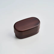Jumbo Mokume Lunch Box with rich red woodgrain pattern
