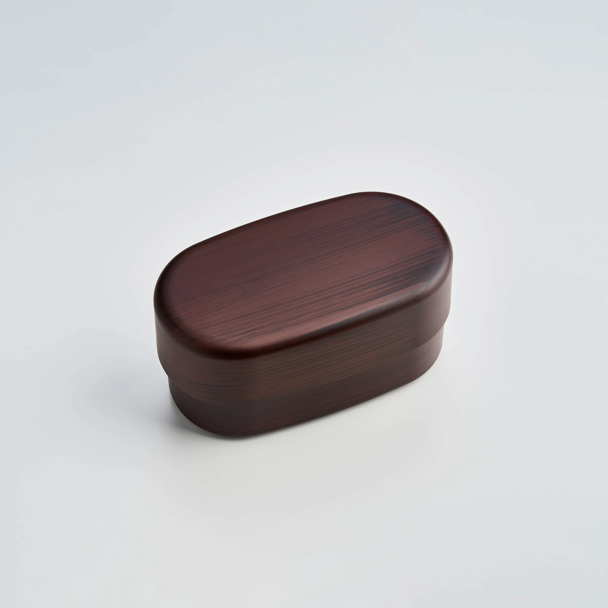 Jumbo Mokume Lunch Box with rich red woodgrain pattern
