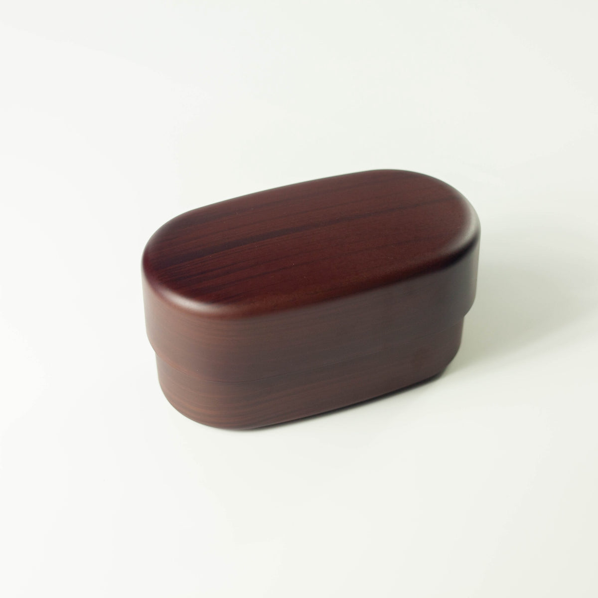 Jumbo Mokume Lunch Box with rich red woodgrain pattern
