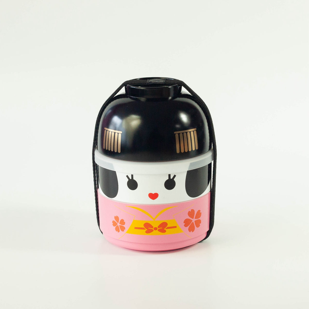 Kokeshi Bento Box Maiko, geisha-inspired Japanese bento box with two tiers and soup bowl