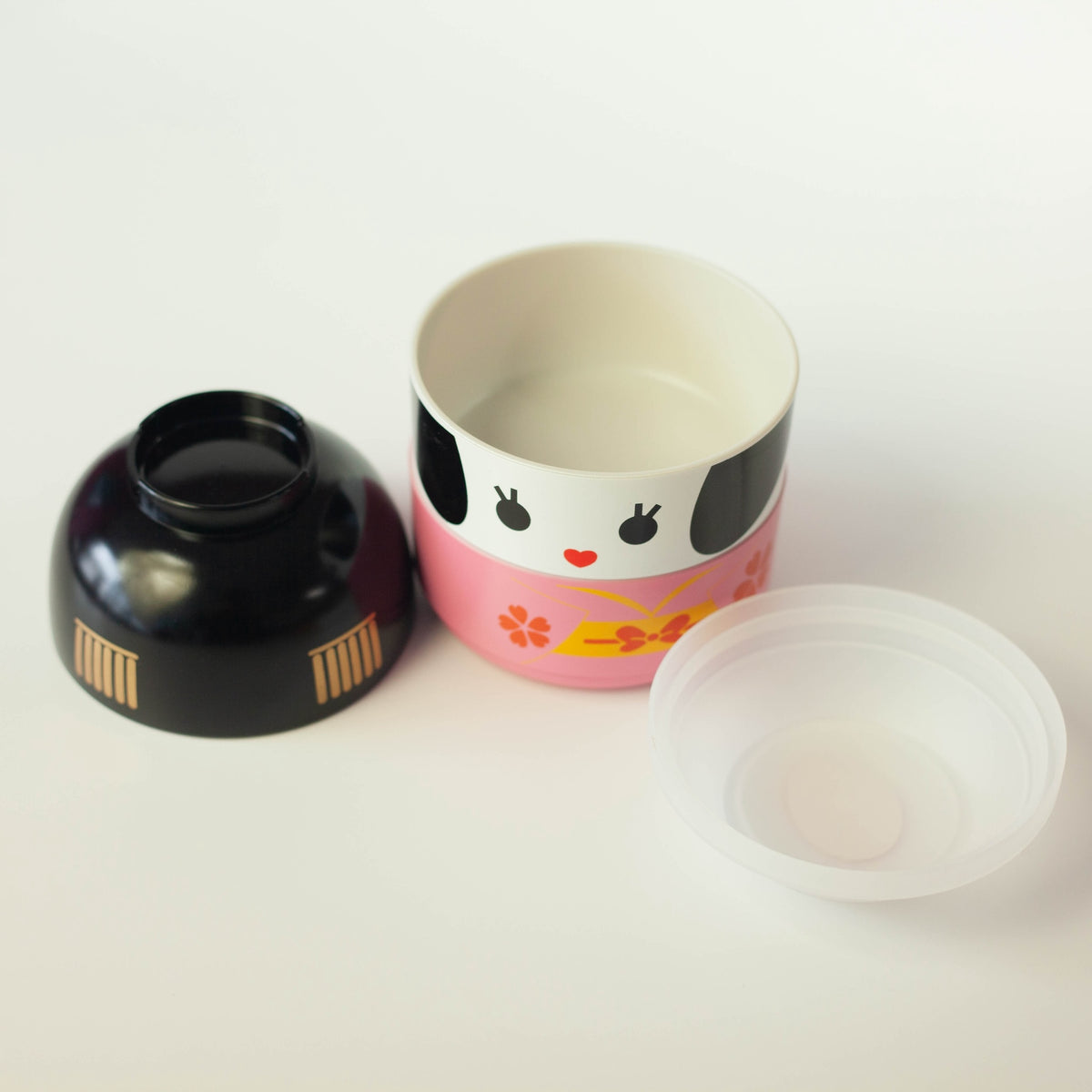Kokeshi Bento Box Maiko, geisha-inspired Japanese bento box with two tiers and soup bowl